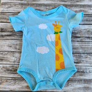 Doodle pants light blue giraffe onesie